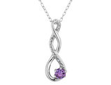 Sterling Silver Amethyst Infinity Pendant Necklace with Chain